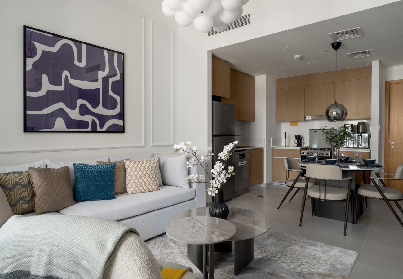Serene holiday rental in Dubai Creek Beach with balcony and amazing facilities