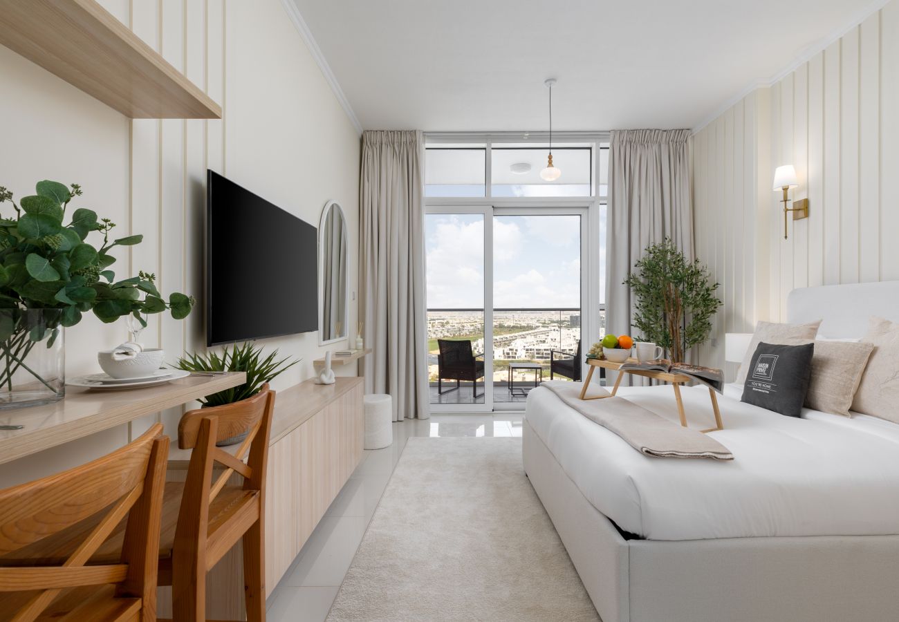 Stylish holiday rental studio with resort-style facilities in Damac Hills